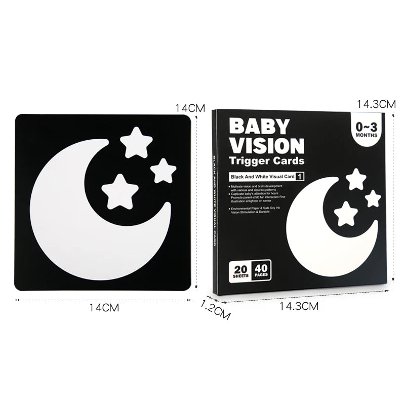Montessori High Contrast Flash Cards – Visual Stimulation and Cognitive Toy for Infants
