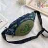 Kids Dinosaur Waist Bag High Capacity Crossbody Chest Pouch Zipper Travel Bag for Boys & Girls