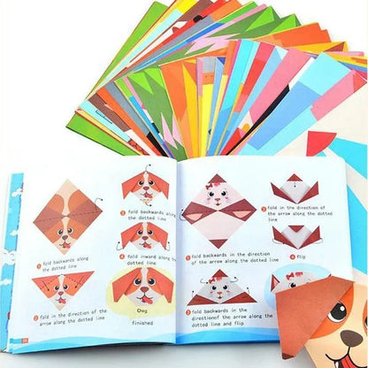 Kids Paper Cut Puzzle – Cartoon Animal Origami Cutting Book Early Learning Educational Toy for Children