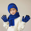 3Pcs Children Winter Hat, Scarf & Gloves Set – Knitted Beanie, Non-Slip Telefingers Gloves, Warm Cap for Boys & Girls 4-10 Years