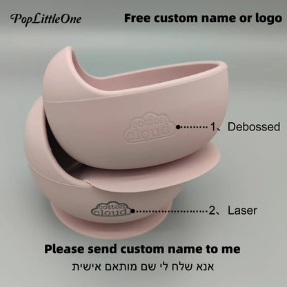 Personalized Cartoon Baby Plate – Silicone Tableware with Sucker Bowl, Food Tray, Sippy Cup, and Spoon – Baby Feeding Accessories