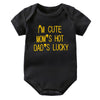 I'm Cute Mom's Hot Dad's Lucky Newborn Bodysuit Baby Girl Boy Clothes Short Sleeve Casual Jumpsuit Playsuit Rompers Outfits