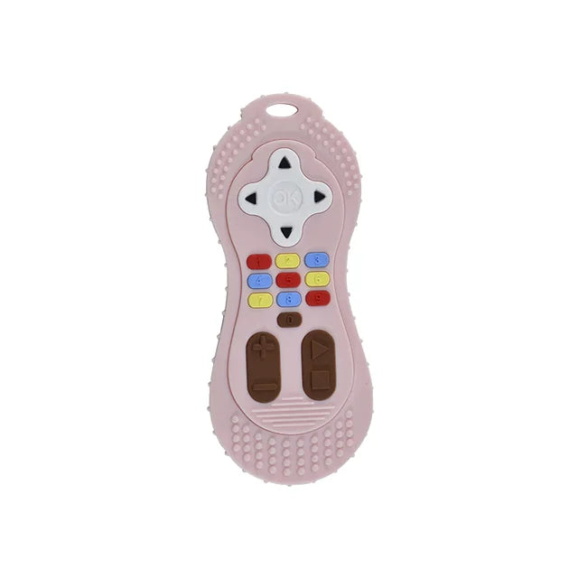 TYRY.HU 1Pc Baby Silicone Teether - Remote Control Shape, Rodent Gum Pain Relief, Sensory Educational Teething Toy for Kids