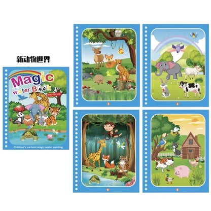 Kids Magic Water Drawing and Coloring Book – Reusable Painting Toy for Boys and Girls