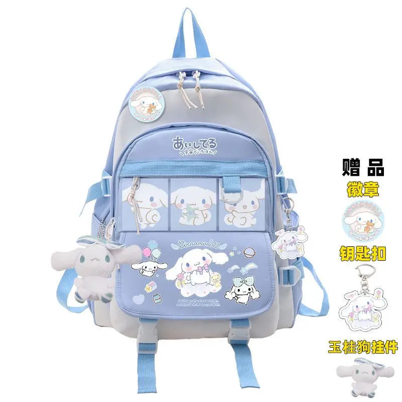 Anime Sanrio Cinnamoroll Plush Backpack – Blue Kawaii Large Capacity School Bag for Kids