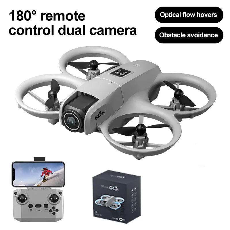 GT3 Optical Flow Localization Drone Wide Angle HD 8K Dual Camera Height Hold RC Obstacle Avoidance Foldable Quadcopter Toy