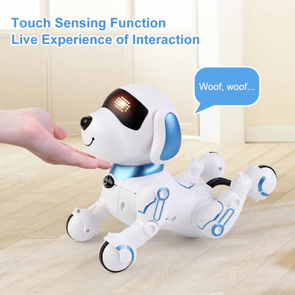 ZWN RC Robot Stunt Dog Toy with Voice Command, Programmable Touch-Sense, and Music, Electronic Robot Dog Gift for Children