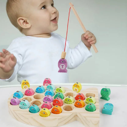 Wooden Children’s Fishing Toys – Montessori Early Education, Number & Alphabet Learning Game