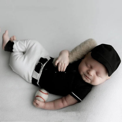 Newborn Photography Props Clothing Set, Baby Boy and Girl Costume for Photoshoot, Size 0 Romper and Accessories