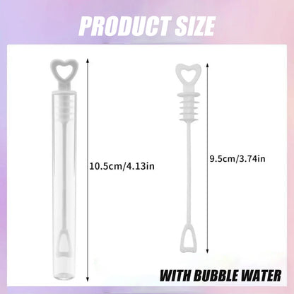 Kids Mini Bubble Blower Toy - 4 in (10 cm) Portable Test-Tube Bubble Wand with Bubble Solution