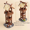 Medieval Building Blocks Playset - Viking Warriors Camp, Pirate Ship & Castle Wall (Compatible with Major Brick Brands)