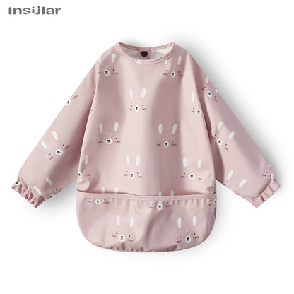 Waterproof Long-Sleeve Baby Bib with Pocket – Full-Cover Feeding Apron for Mess-Free Mealtime - Kidzy Market