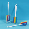 Simple Baby Bottle Cleaning Brush, Long Handle Colorful Sponge Cup Brush, Household Water Cup & Cleaning Accessories