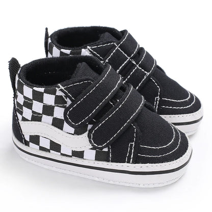 Newborn Baby Canvas Shoes – Anti-Slip Soft Sneakers for Baby Boys & Girls, Multi-Color Toddler First Walkers Crib Shoes