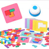 Montessori Wooden Tangram Puzzle Game - Desktop Battle Table Building Blocks for Kids STEM Math & Shape Learning
