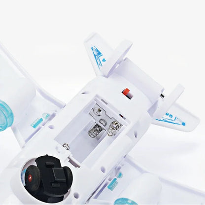 Children's Electronic Airplane Toy with Music & Flashing Lights – Autopilot Rotation, Battery-Powered Educational Plane Gift for Kids