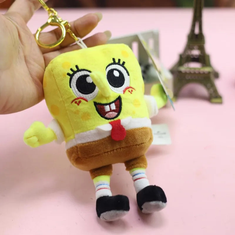 Anime Spongebob Squarepants Plush Keychain, Patrick Star Squidward Krabs Gary Toy Gift for Kids
