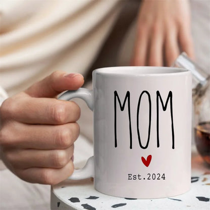 New Mom & Dad Mugs Set of 2 – 11 oz (325 ml) White Porcelain Coffee & Tea Cups – Novelty New Parents Gift