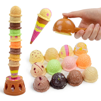 GGbell Ice Cream Stack-Up Pretend Playset — Educational Kitchen Toy for Toddlers & Kids (Ages 1–6)