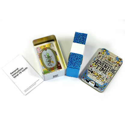 High-Quality Tin Box Tarot Cards - Light Seers Tarot and Adventure Time Tarot, Fate Divination Decks for Family Party Use