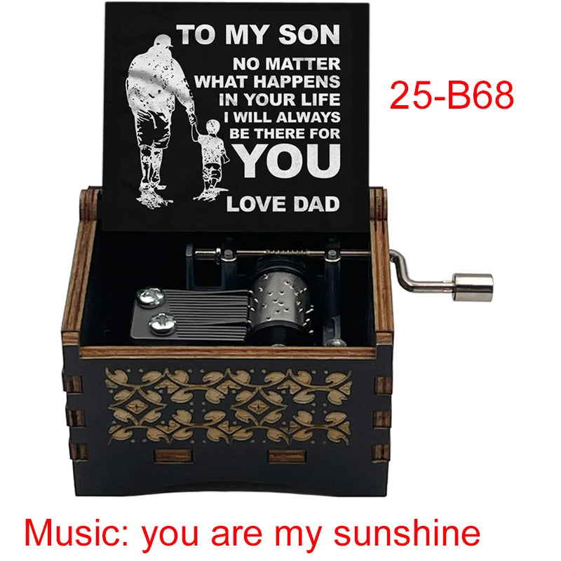 You Are My Sunshine Quote Print Wooden Music Box Birthday Party Favor Gift for Kids