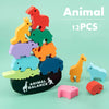 Wooden Balance Blocks – Animal & Dinosaur Stacking Toy, Montessori Board Game for Kids, Gift for Boys and Children