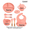 Personalized Cartoon Baby Plate – Silicone Tableware with Sucker Bowl, Food Tray, Sippy Cup, and Spoon – Baby Feeding Accessories