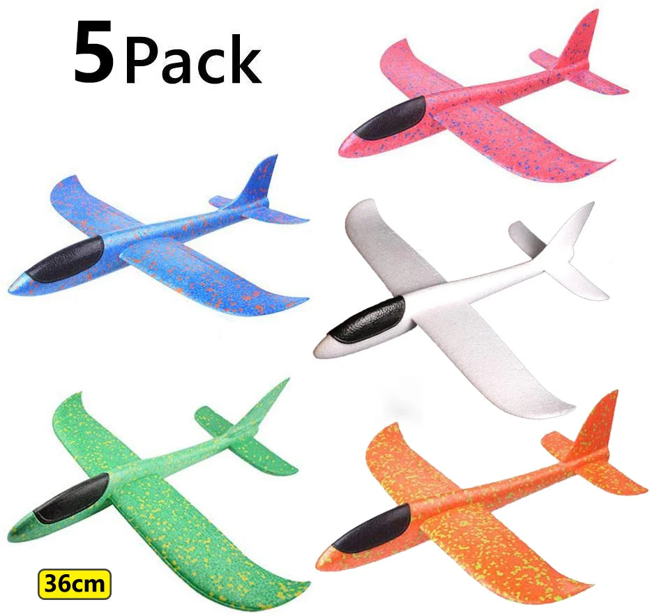Large Foam Plane Glider 36 cm (14.17 in) and 48 cm (18.9 in) Hand Throw Airplane Outdoor Kids Toy Gift