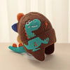 Dinosaur Cartoon Kids Earmuffs Beanie — Warm Knit Cotton Winter Hat with 3D Ears for Toddlers & Children (Unisex)