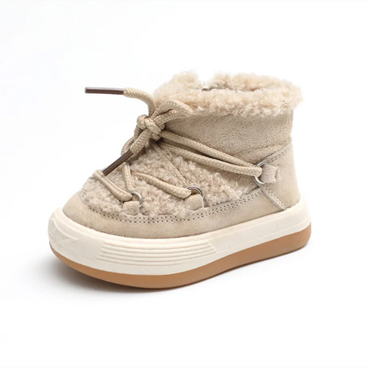 Warm Baby Boots with Plush Lining and Rubber Sole for Toddlers and Kids