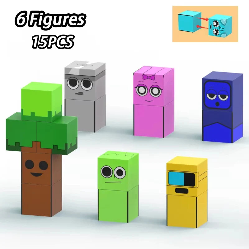 Sprunki Magnetic Building Block Cube Mine World Set for Kids 3+