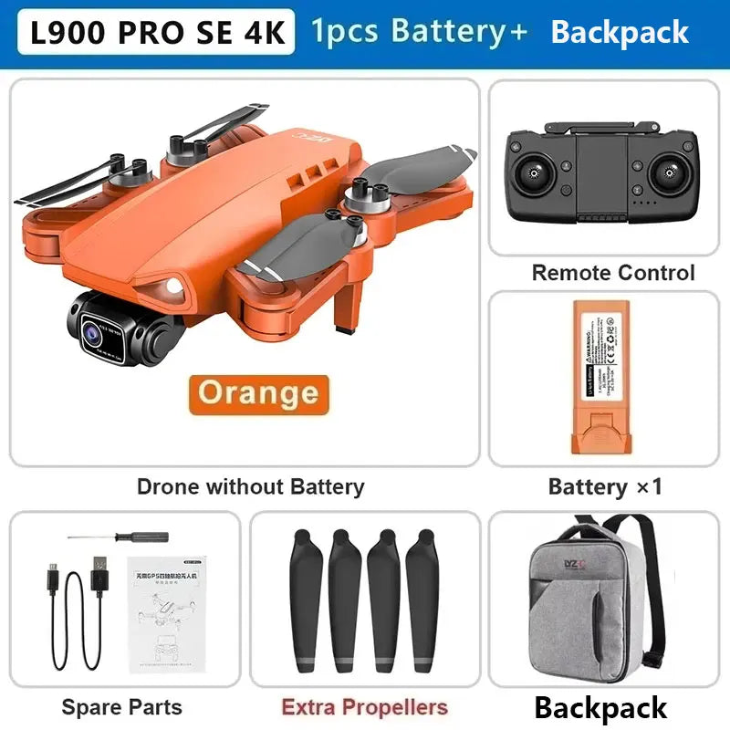 L900 Pro SE Max GPS Drone – 4K Dual HD Camera 5G WiFi FPV Quadcopter with Obstacle Avoidance
