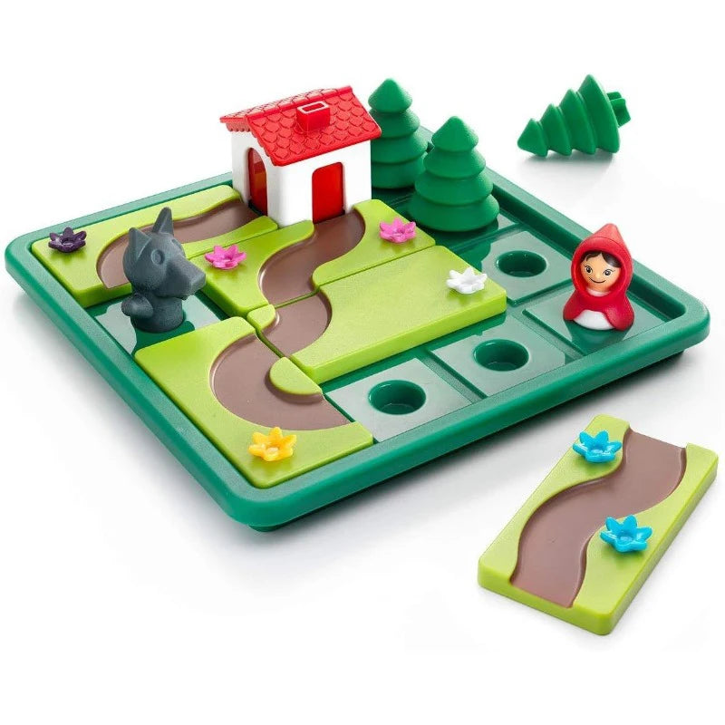 Pig Board Game, Little Red Riding Hood Smart Hide & Seek, Board Game with Solution, Skill-Building Puzzle Toy, Children Gift