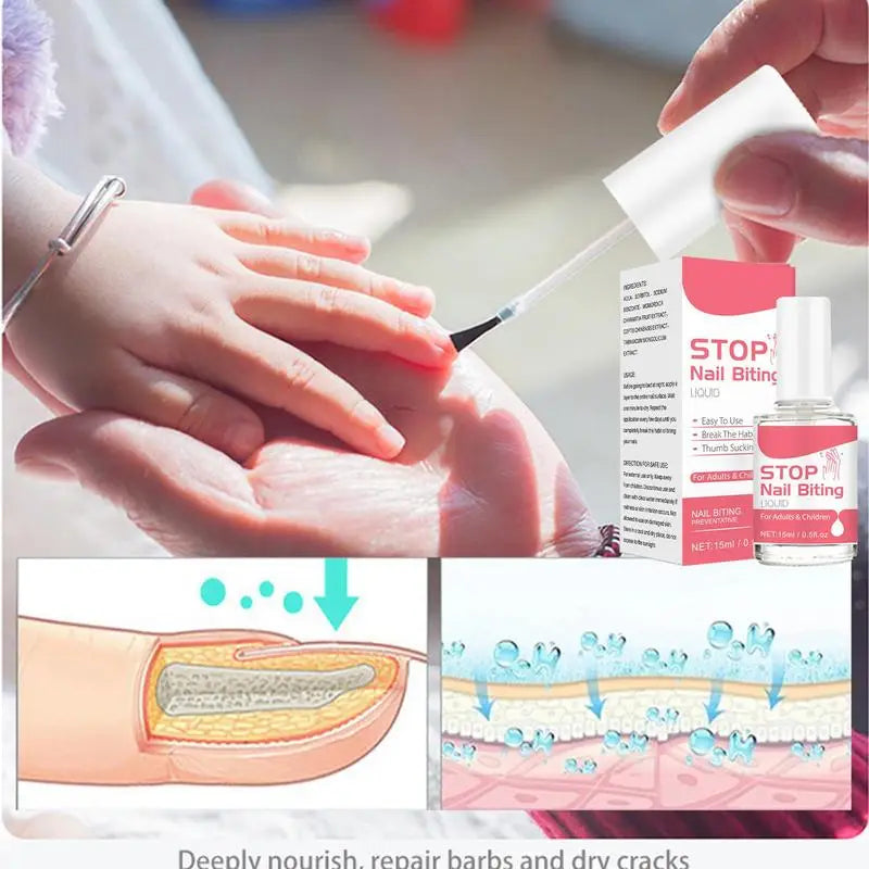 15ml Children Anti-Biting Nails – Bitter Nail Water, No Bite Cuticle Care, Non-Toxic Stop Nail Biting Polish