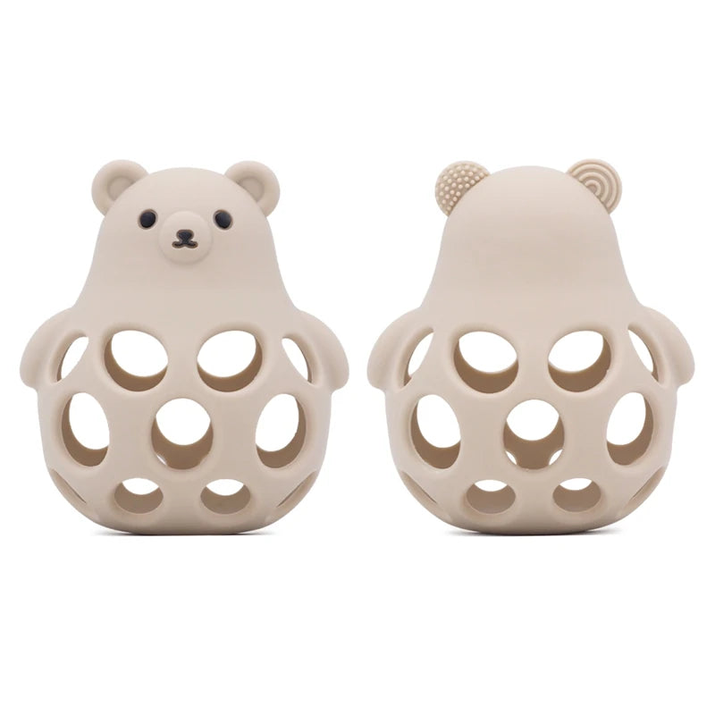 Baby Silicone Hollow Teether - BPA-Free, 0-12 Months, Cartoon Cute Chick Rattle, Infant Toys, Baby Accessories Gift
