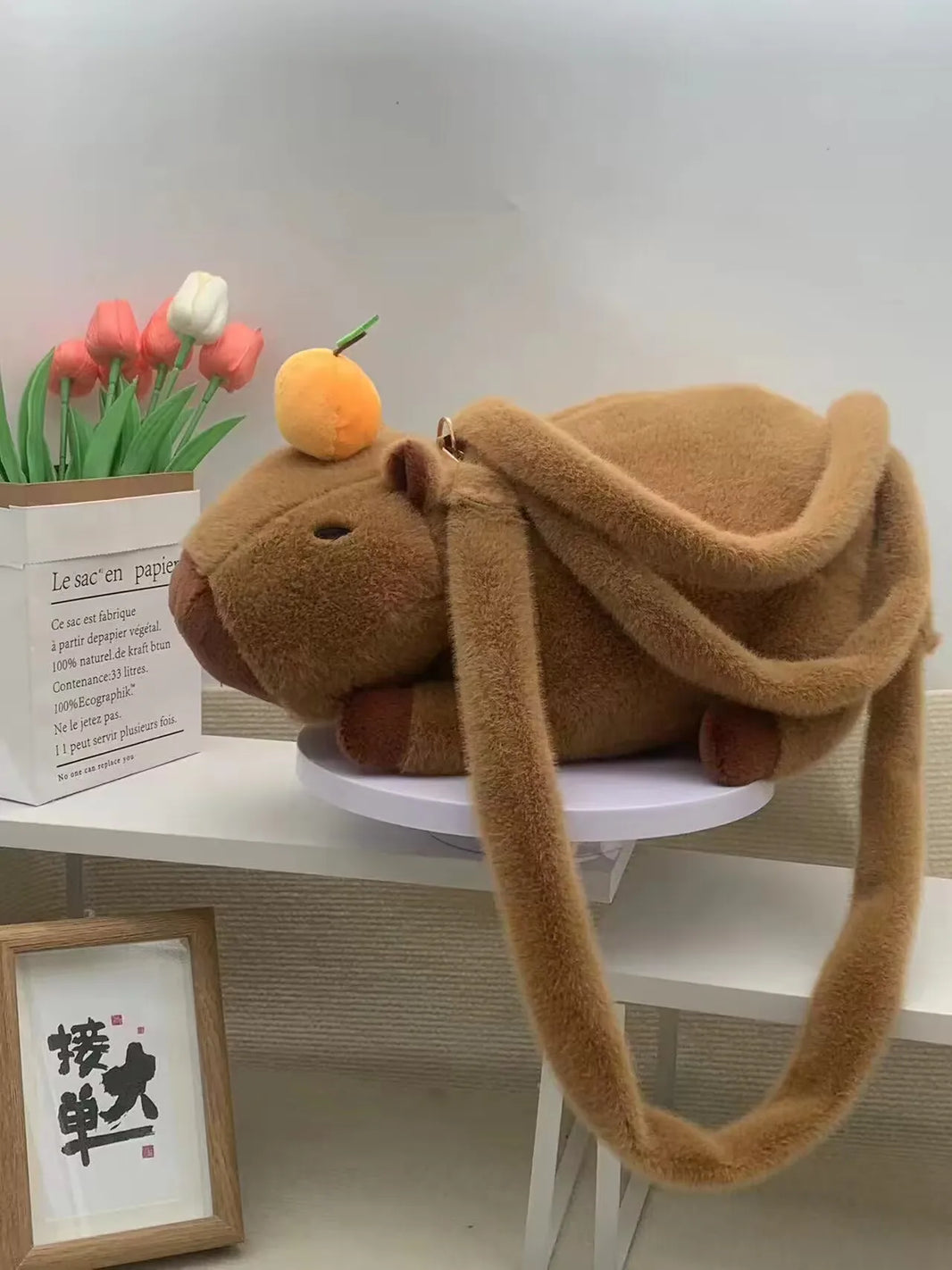 Cute Capybara Dolphin Plush Backpack – Dual-Purpose Shoulder Bag and Tote for Kids