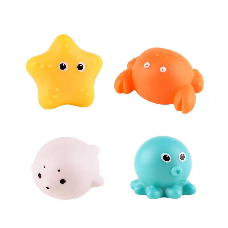Baby LED Light Up Animal Bath Toy – Soft Rubber Floating Frogs for Kids