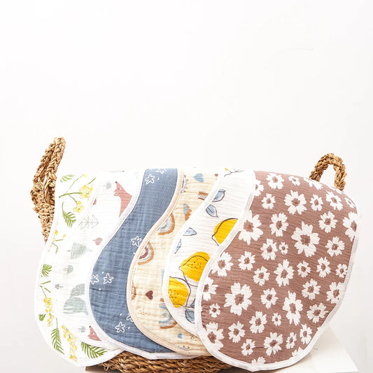 Kangobaby #My Soft Life# Breathable All-Season 6-Layer Baby Muslin Burp Cloth | 100% Cotton Antibacterial Newborn Feeding Bib - Kidzy Market