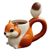 3D Fox & Squirrel Resin Coffee Mug - Cute Animal-Themed Tea Cup, Handmade Gift for Women & Kids, 10 x 8 cm (3.94 x 3.15 in)