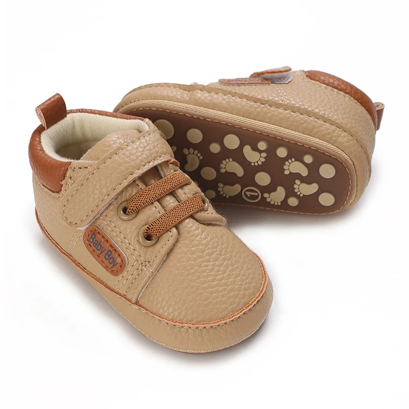 New Baby Shoes Retro Leather Boy Girl Multicolor Toddler Rubber Sole Anti-Slip First Walkers Infant Moccasins