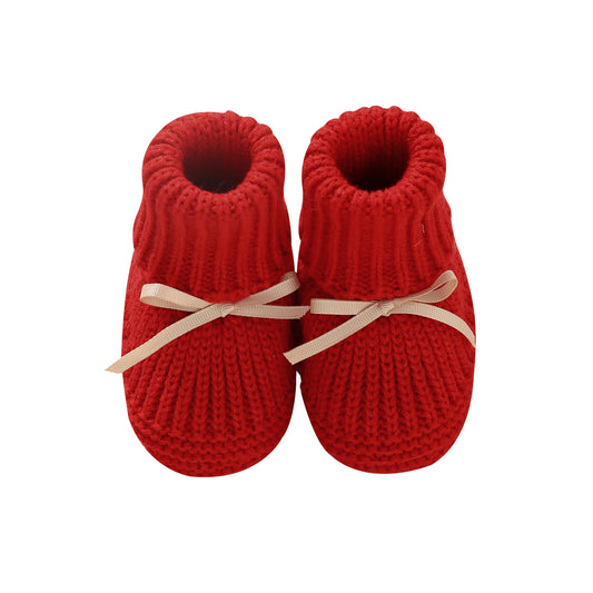 Newborn Baby Shoes Knitted Infant Girls Boys Boots Cute Butterfly-Knot Toddler Walk Bed Shoes Warm 0-18M Accessories Hats Gloves