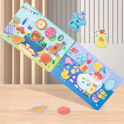 Montessori Reusable Sticker Busy Card Book – Numbers Matching Puzzle Game for Kids Educational Toy