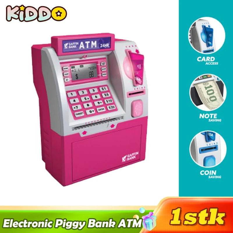 Electronic Piggy Bank ATM Password Money Box Coin and Cash Saving Box Credit Card Coin Counting Automatic Deposit Christmas Gift