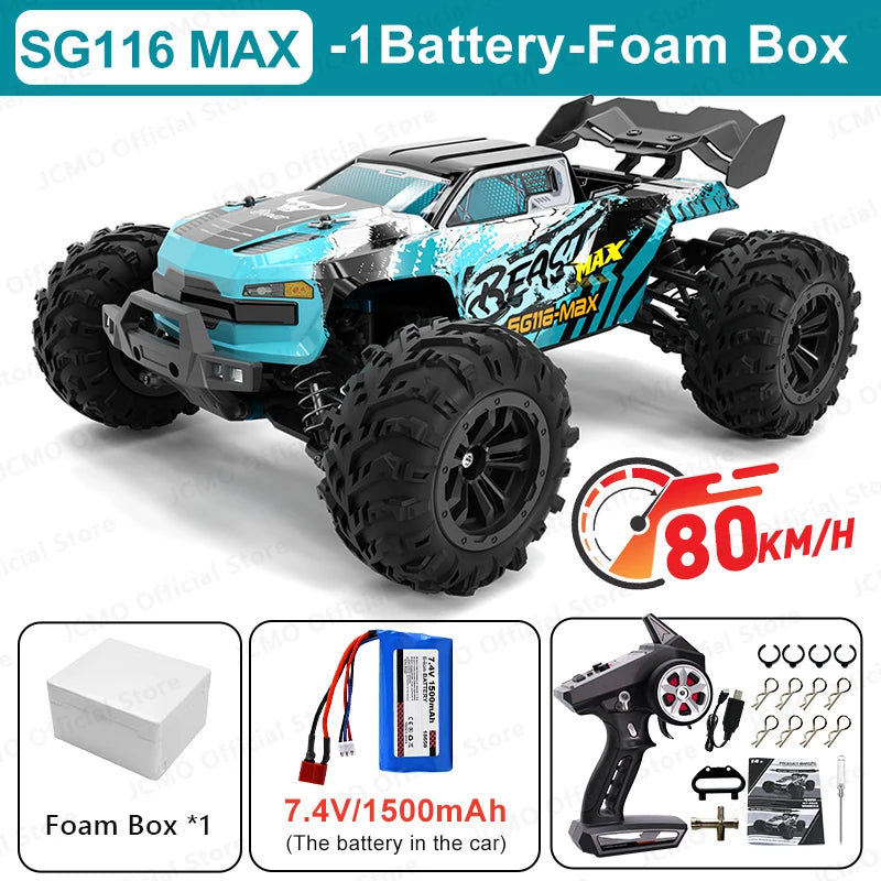 SG116MAX 1:16 High-Speed Brushless RC Car with 4WD Off-Road Drift