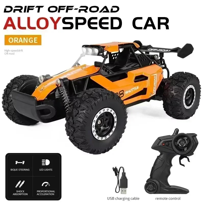 1:16 2.4G 2WD High-Speed Off-Road RC Car with LED Lights and Climbing Ability