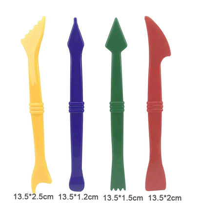 Children's DIY Plasticine Mold Modeling Clay Accessories - Play Dough Tool Kit with Plastic Set, Knife, and Mold, Educational Toys Gift for Kids