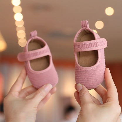 Khaki Baby Casual Shoes 0-18M Infant Toddler Bowknot Non-Slip Rubber Soft-Sole Flat PU First Walker Newborn Mary Janes