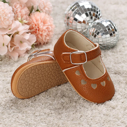 Khaki Baby Casual Shoes 0-18M Infant Toddler Bowknot Non-Slip Rubber Soft-Sole Flat PU First Walker Newborn Mary Janes