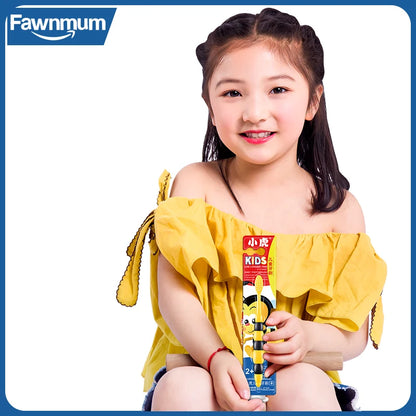 1Pc Fawnmum Cartoon Kids Toothbrush, Cute Animal Shaped Soft Silicone Handle for Children's Teeth & Gum Care