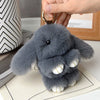 ZAKOL 15 cm (5.9 in) Fluffy Rabbit Fur Pom Pom Keychain — Soft Bunny Bag Charm